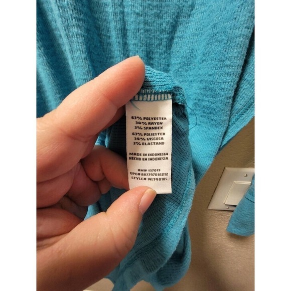 WILDFOX Haley Brushed Soft Knit V Neck Pullover Sweater Peacock Size XL - Picture 4 of 5